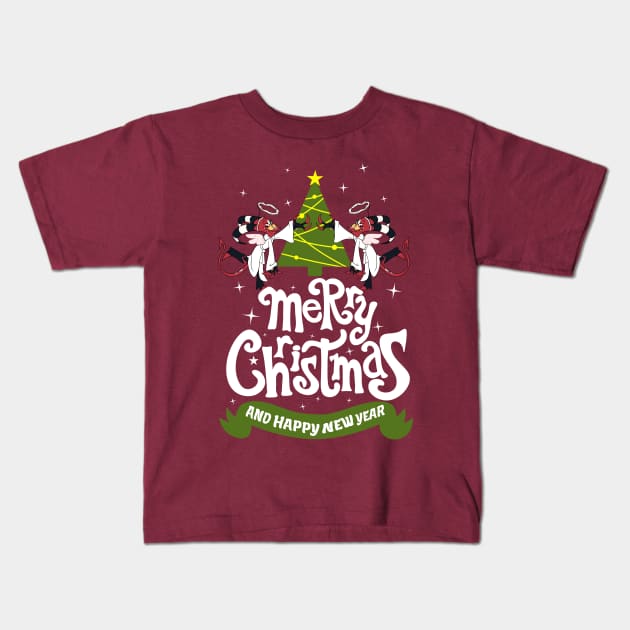 Helluva Boss - Merry Christmas and Happy New Year! Kids T-Shirt by rentaire